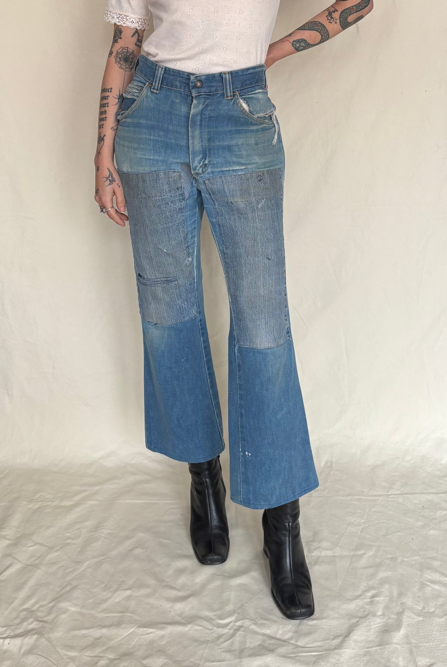 Patched to perfection bootcut 70s denim