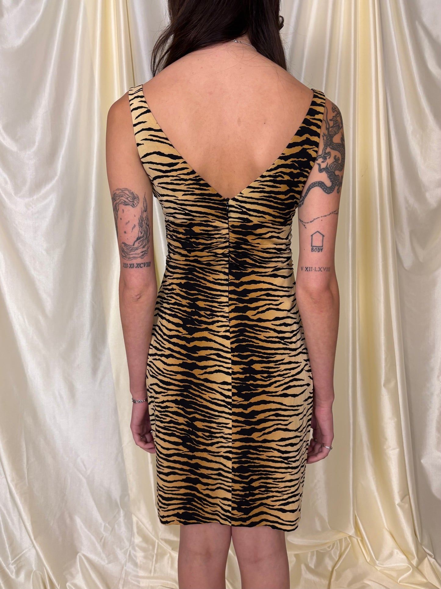 Tiger print cocktail dress