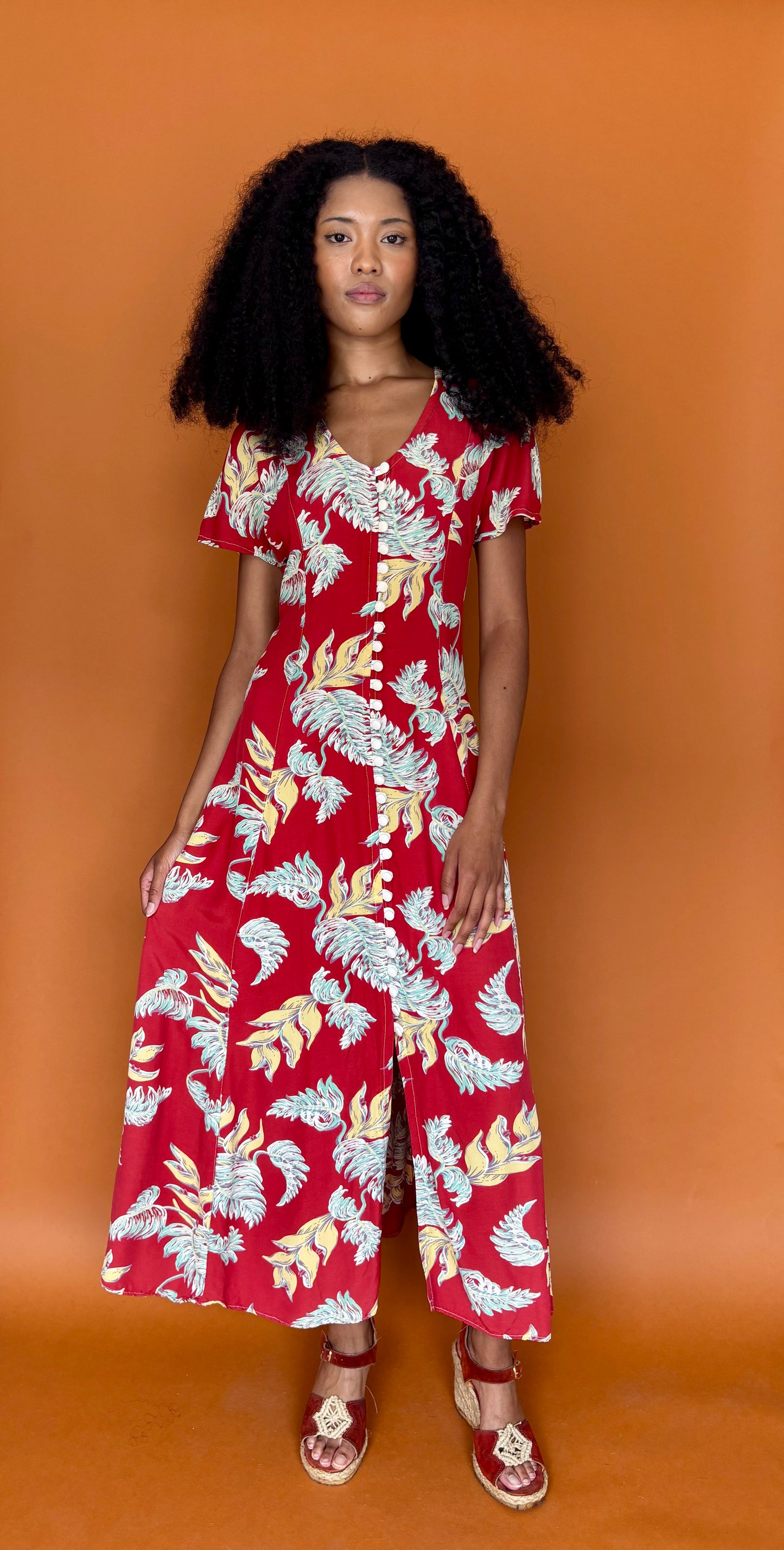 70s does 40s maxi dress
