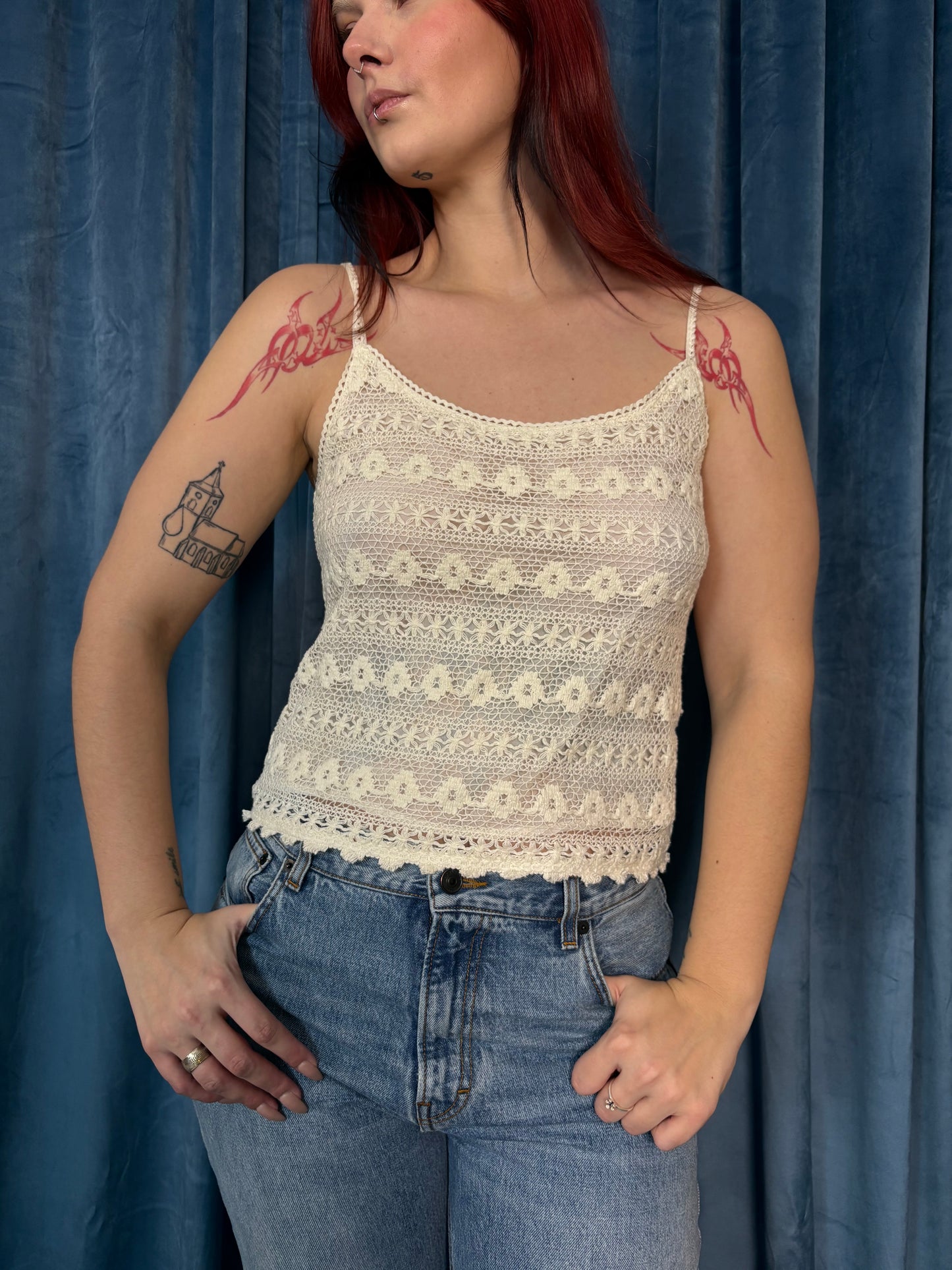 White crochet tank