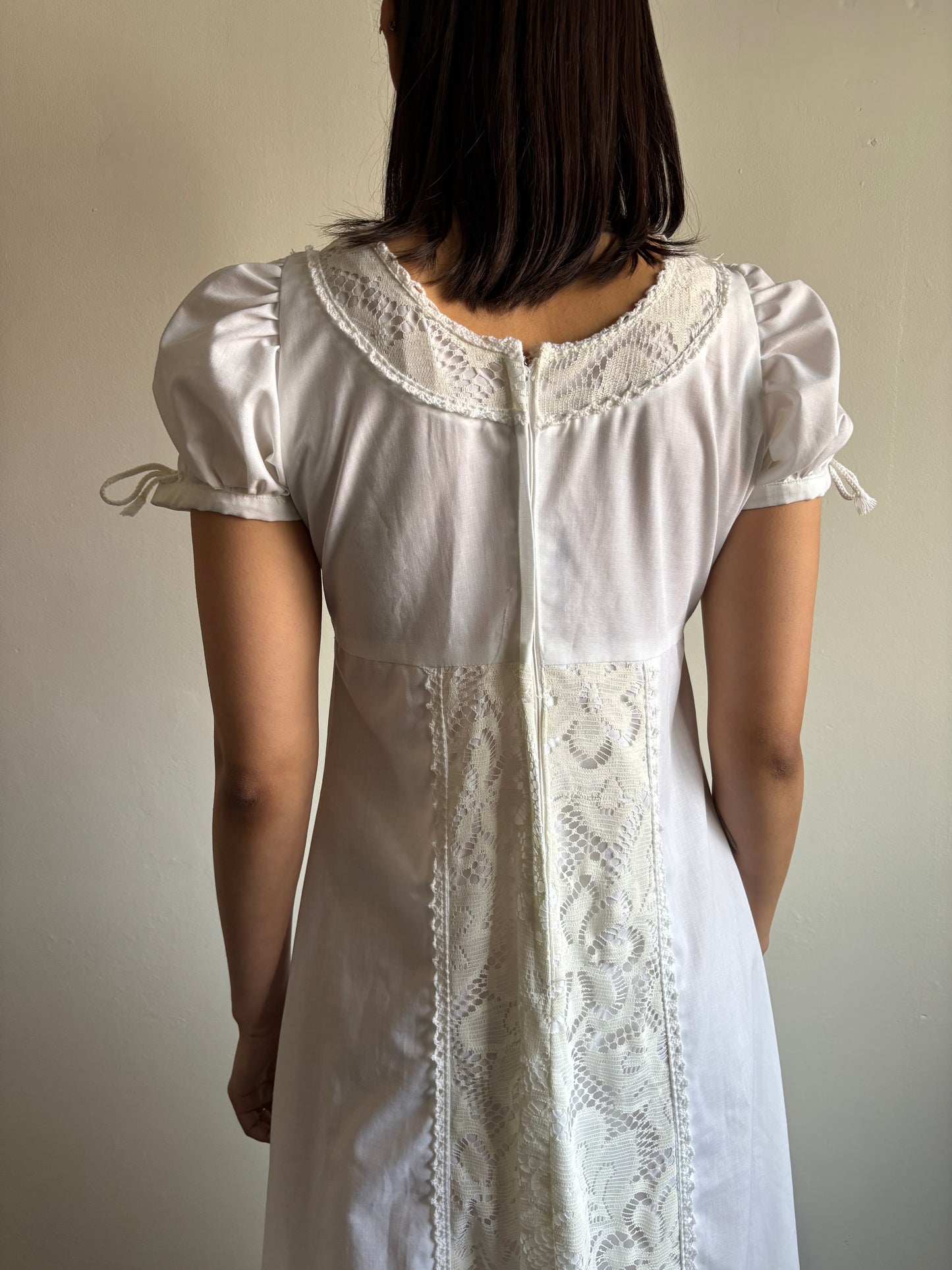 Gunne Sax black label white cotton prairie dress