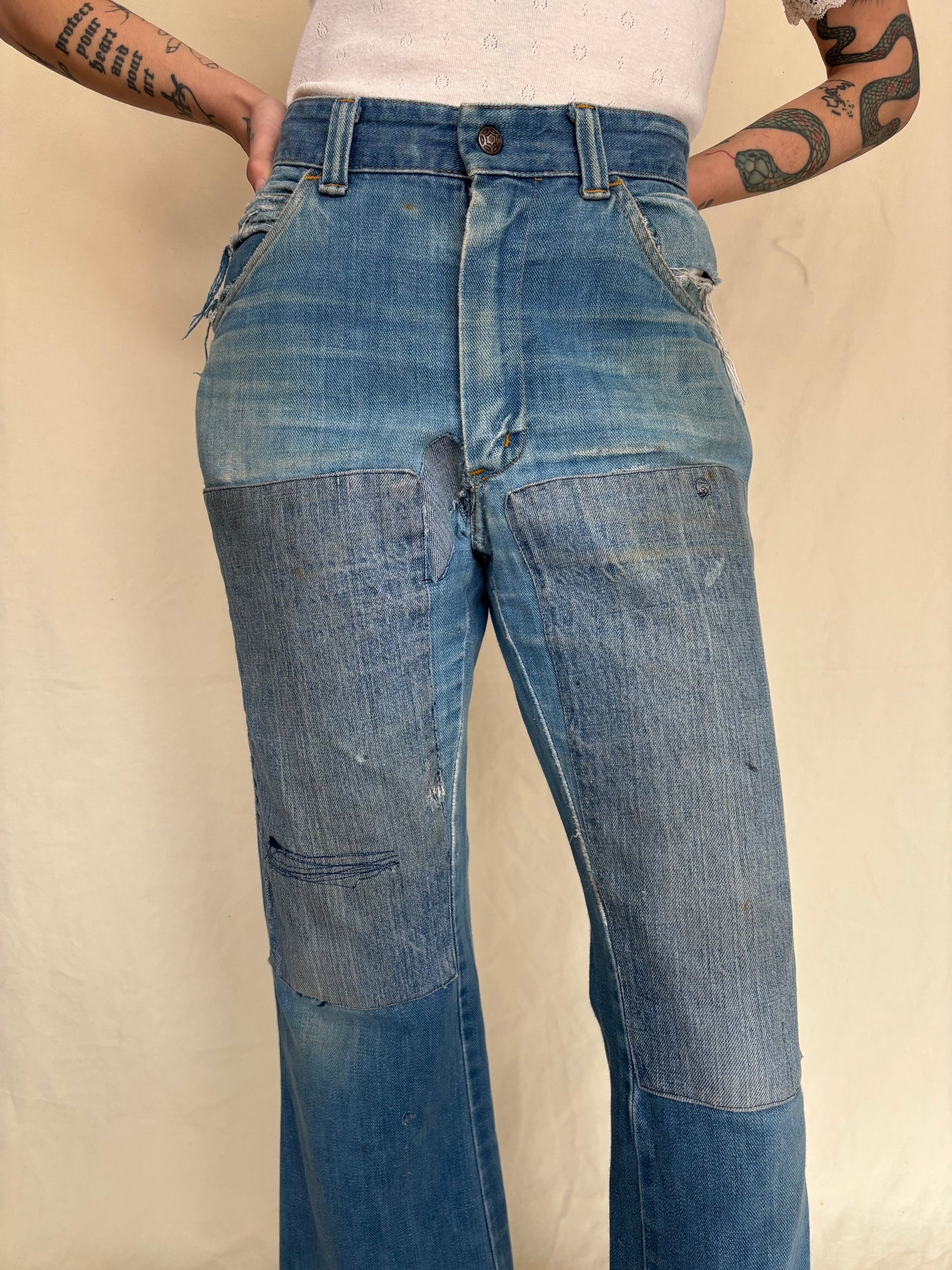 Patched to perfection bootcut 70s denim