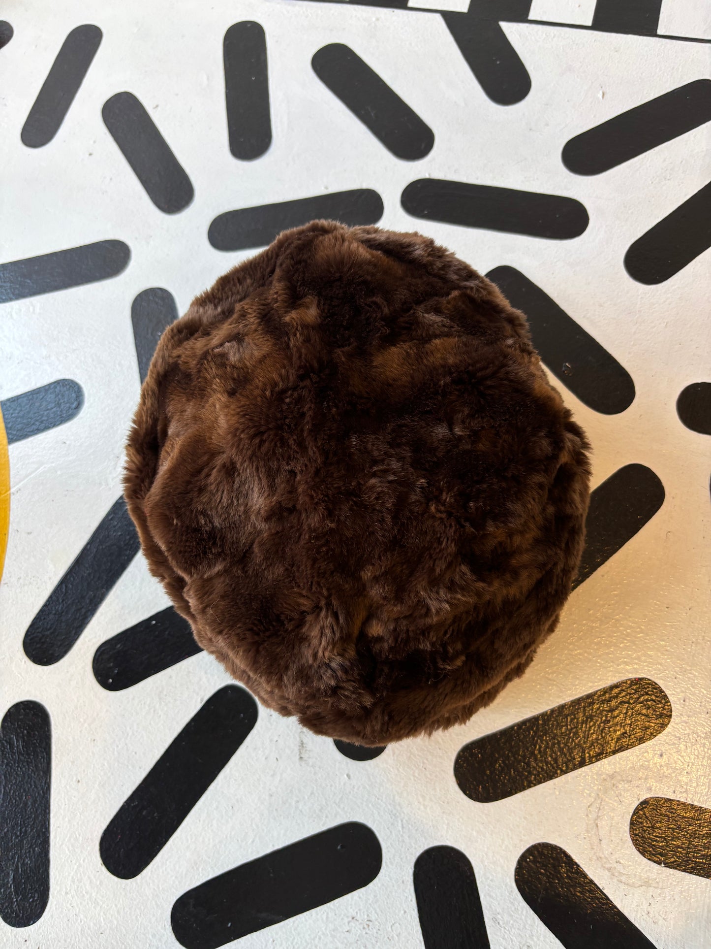 Brown soft faux fur hat