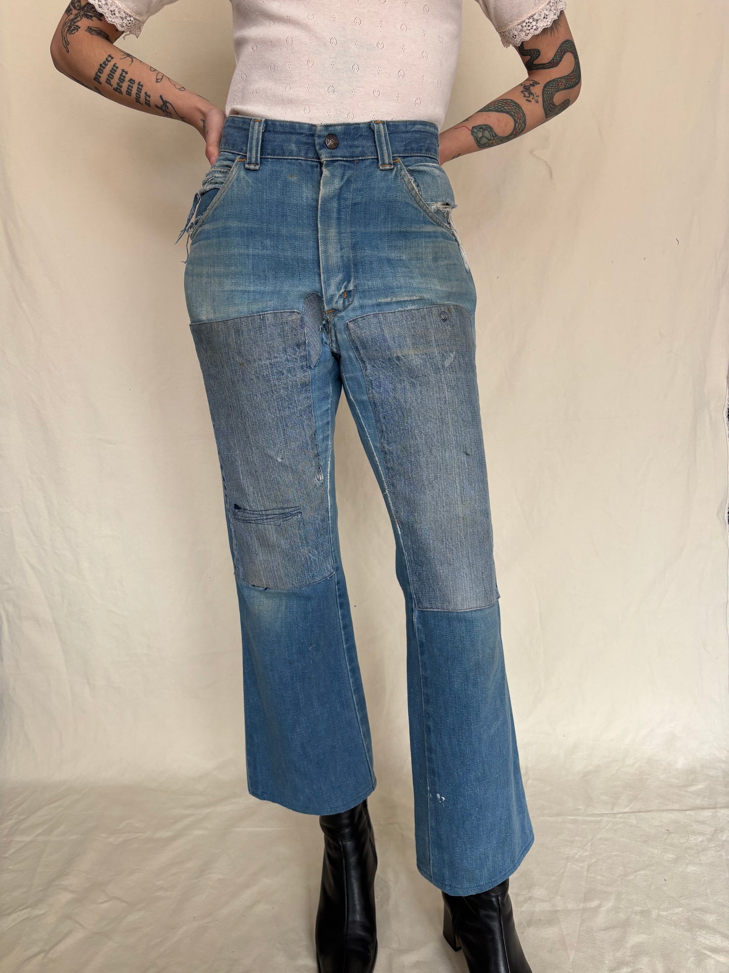 Patched to perfection bootcut 70s denim