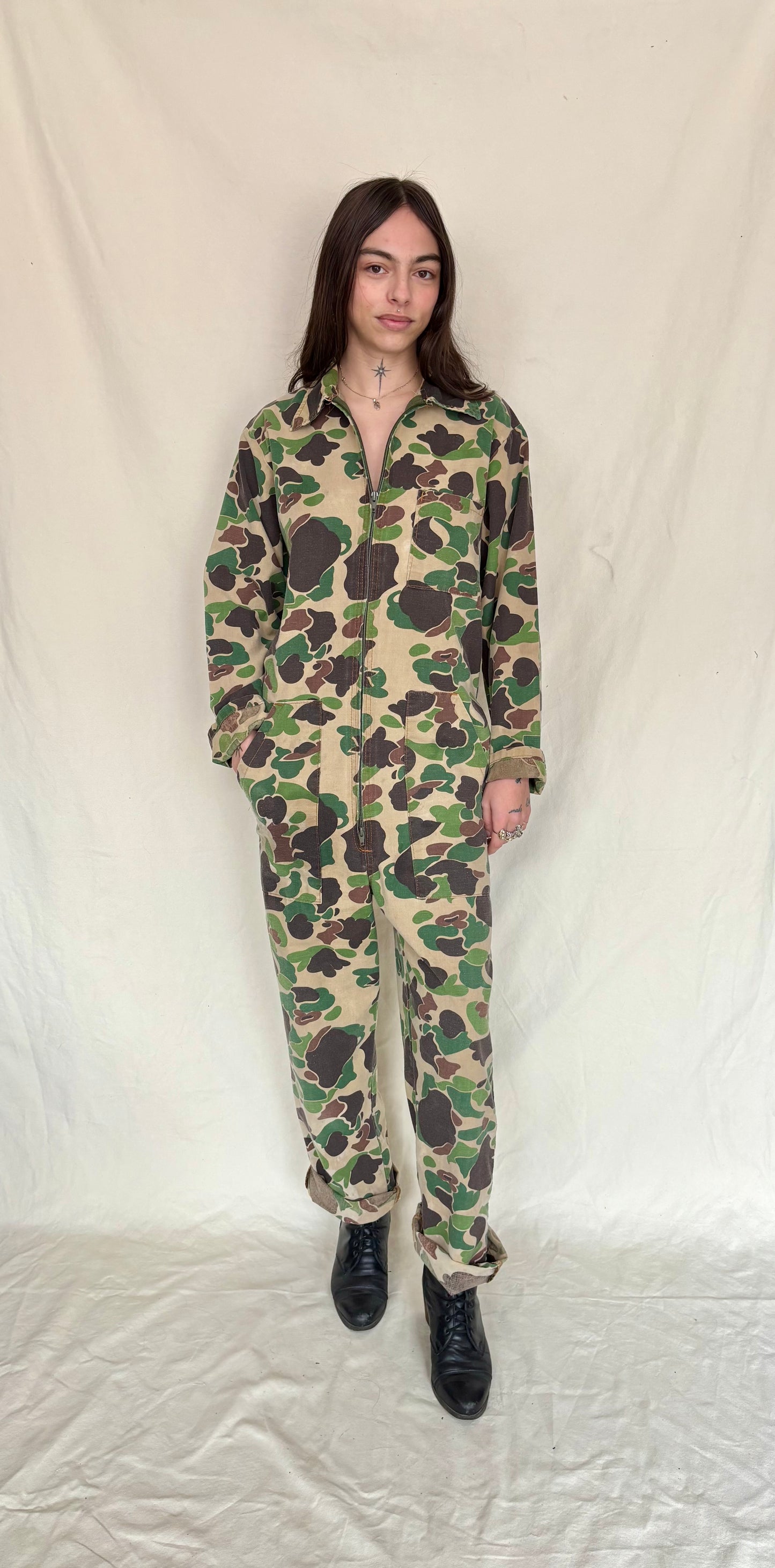 Cotton camo coveralls