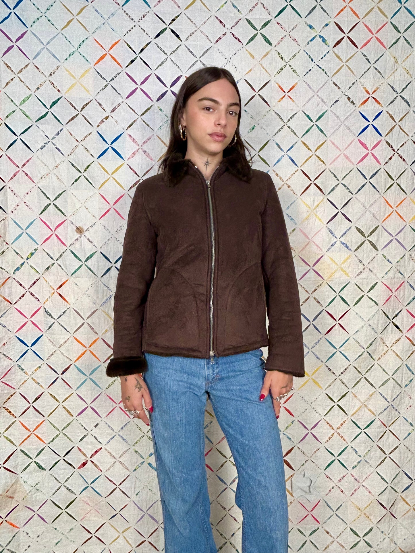 Y2K faux shearling jacket