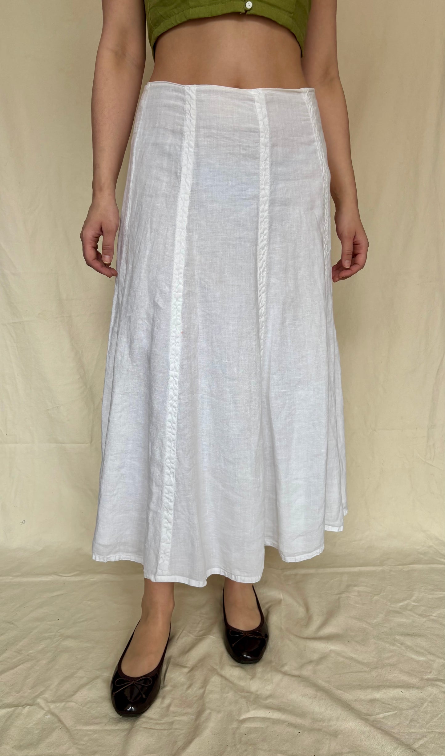 White linen maxi skirt