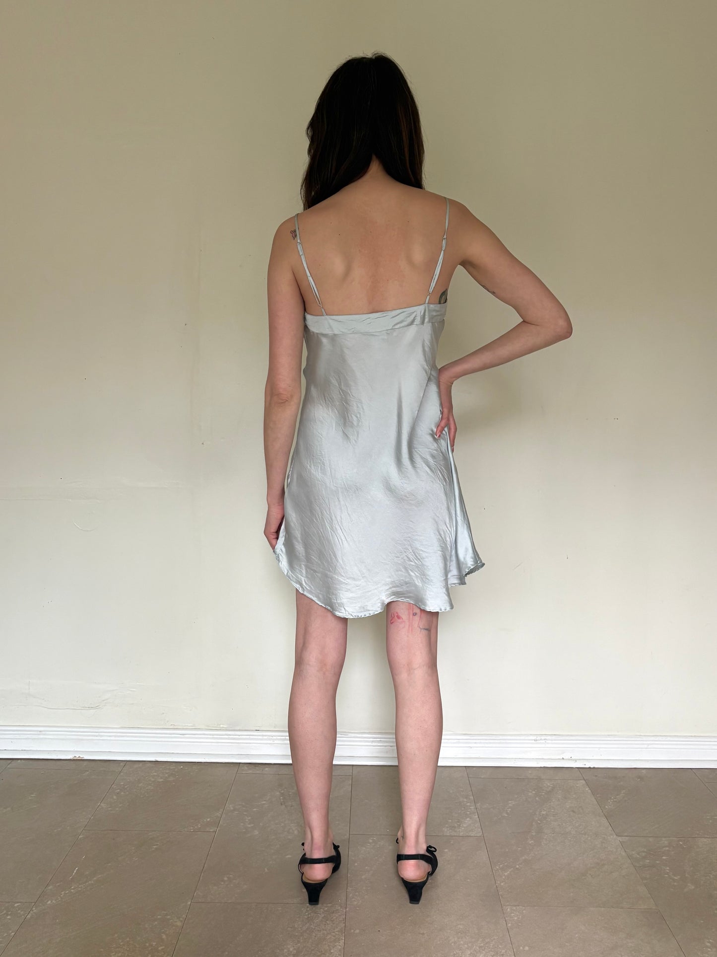 Ice Blue Silk Slip