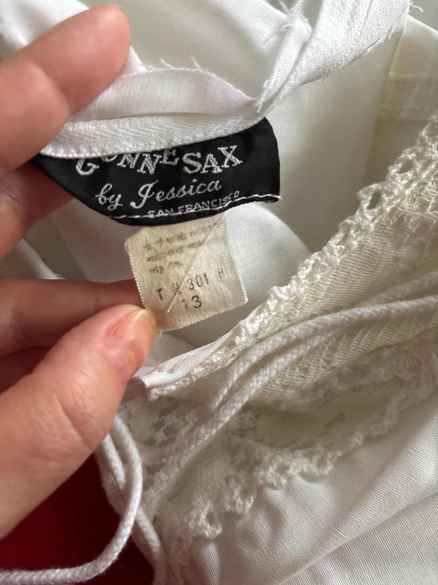 Gunne Sax black label white cotton prairie dress