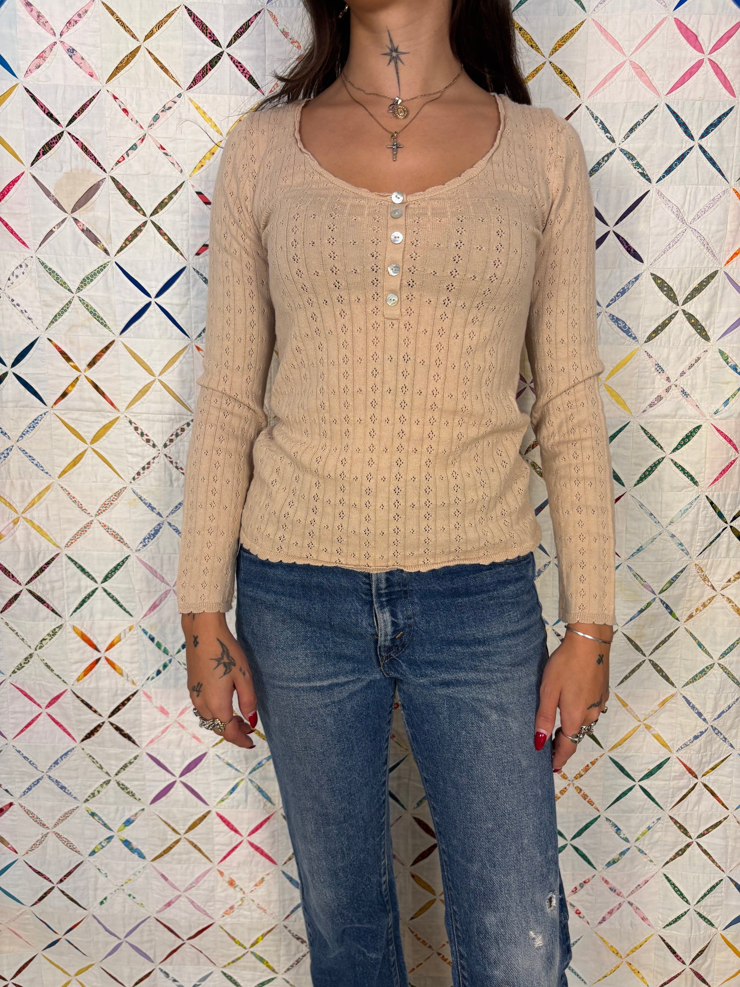 Tan girly henley