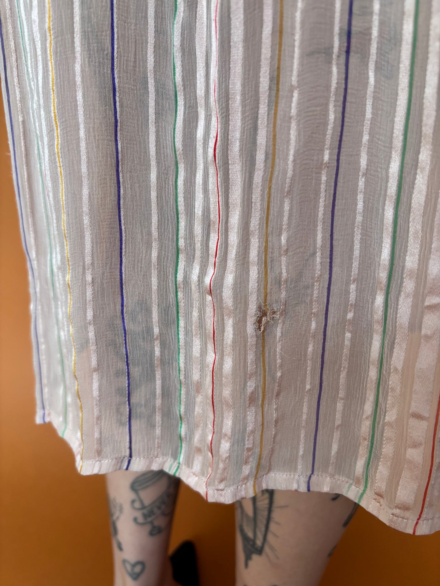 Sheer light pink silk dress