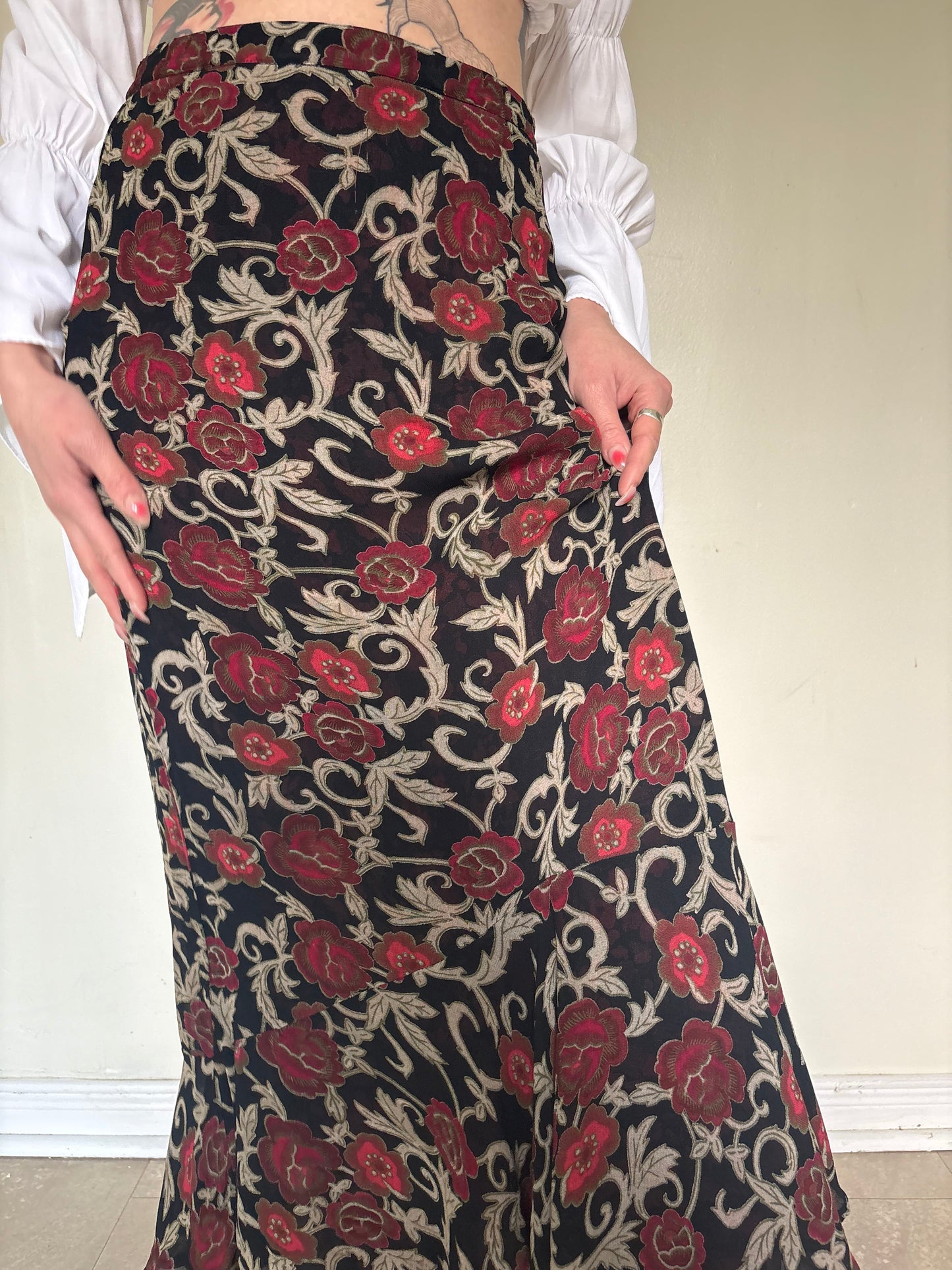 Reversible Rayon Floral Skirt