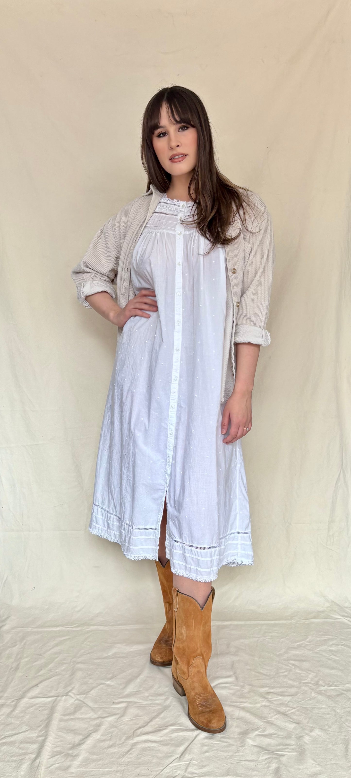 90s cotton maxi dress night gown