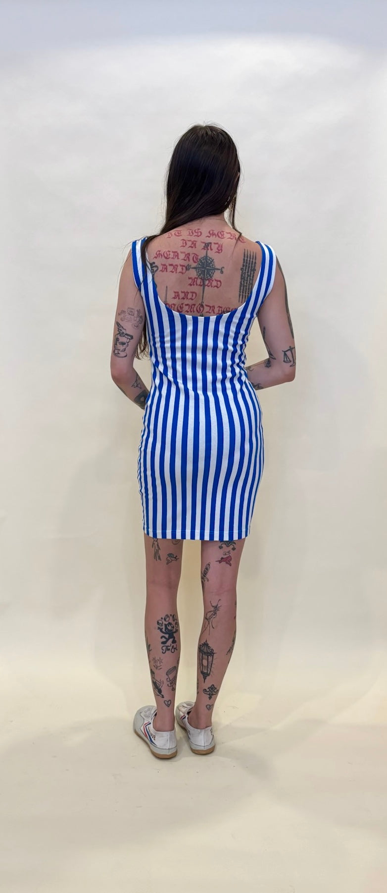 90s striped body con dress