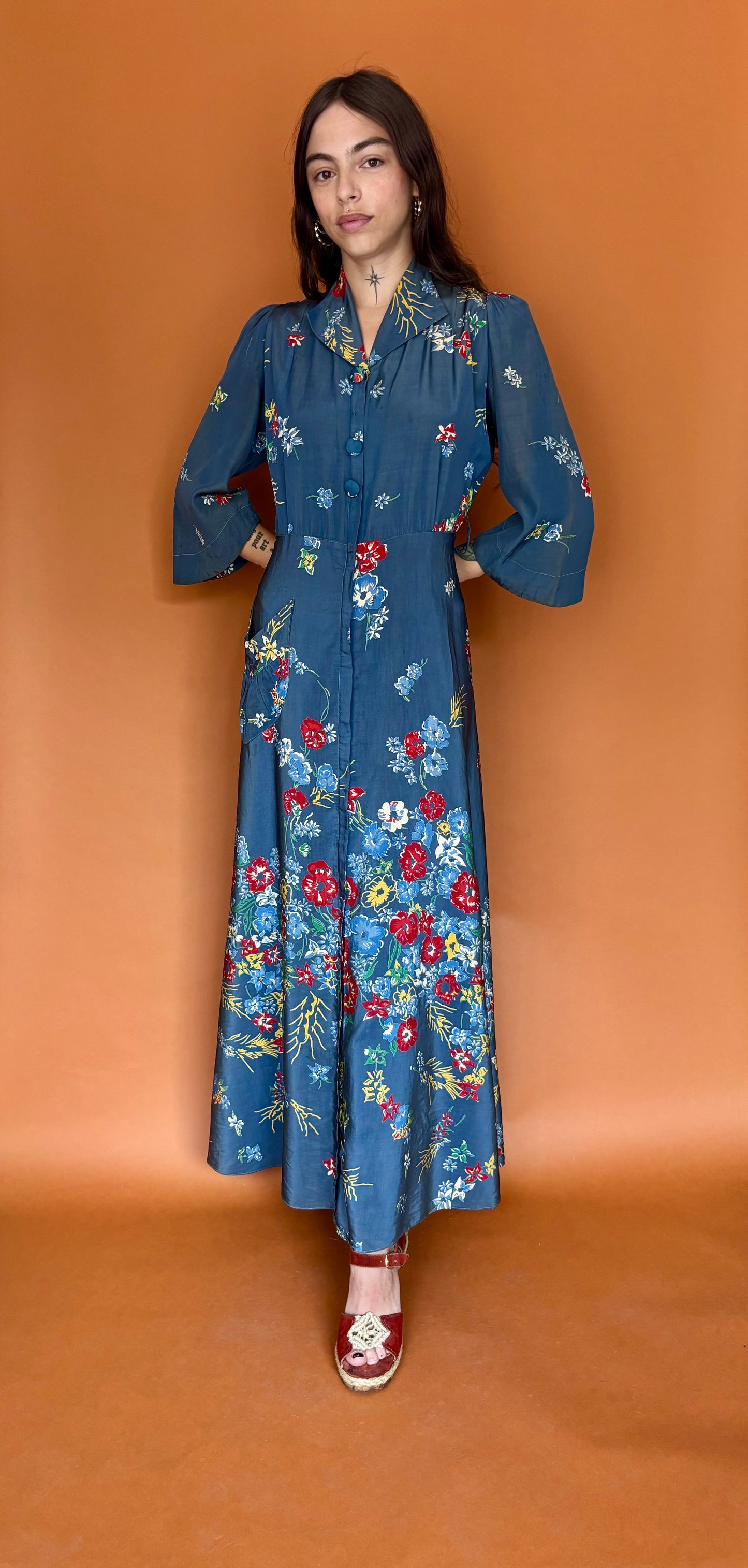 1930s 1940s hostess gown