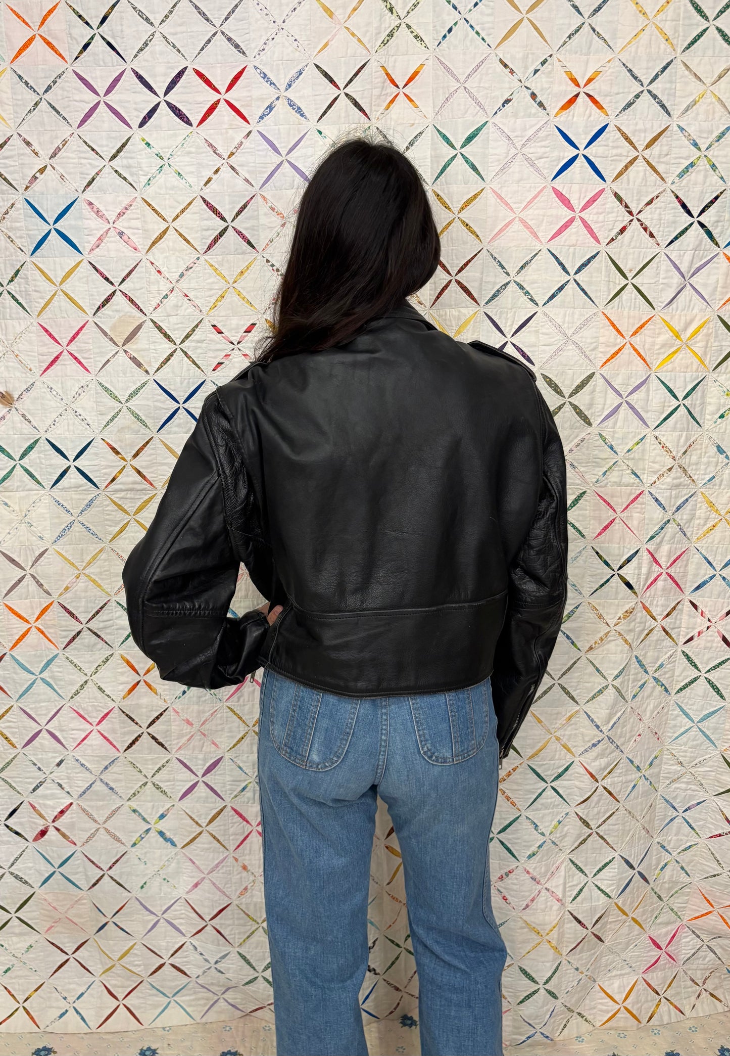 Perfect fit leather moto jacket