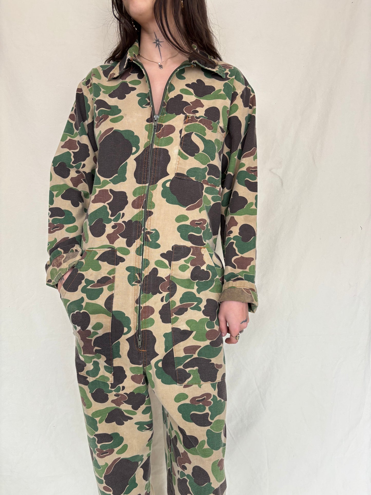 Cotton camo coveralls