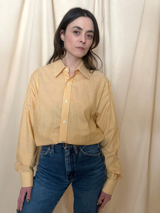 Yellow Striped Button Up