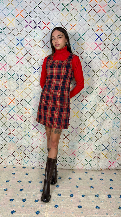 Red plaid wool jumper