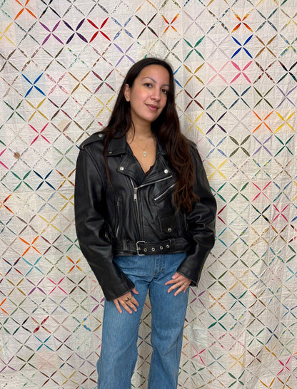 Perfect fit leather moto jacket