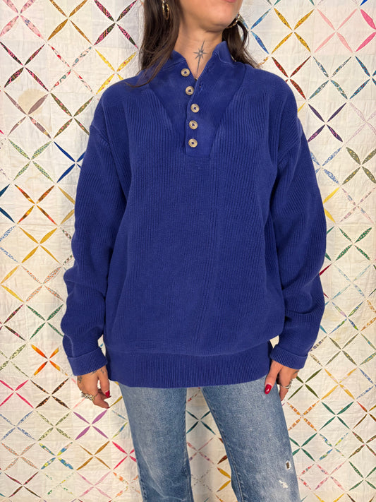 Blue cotton LL Bean sweater