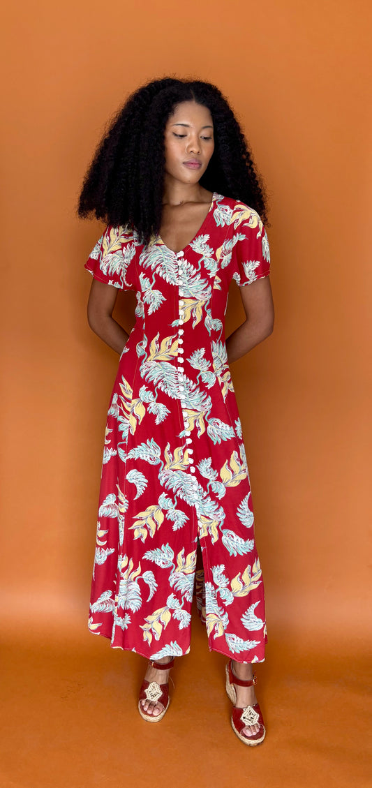 70s does 40s maxi dress