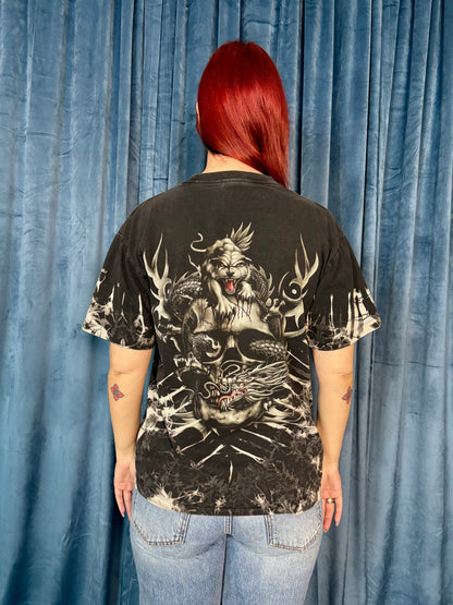 Studded graphic dragon tee
