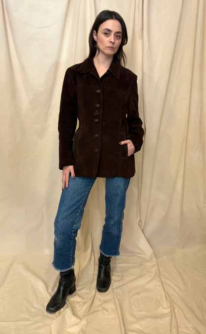 Chocolate Brown Suede Jacket