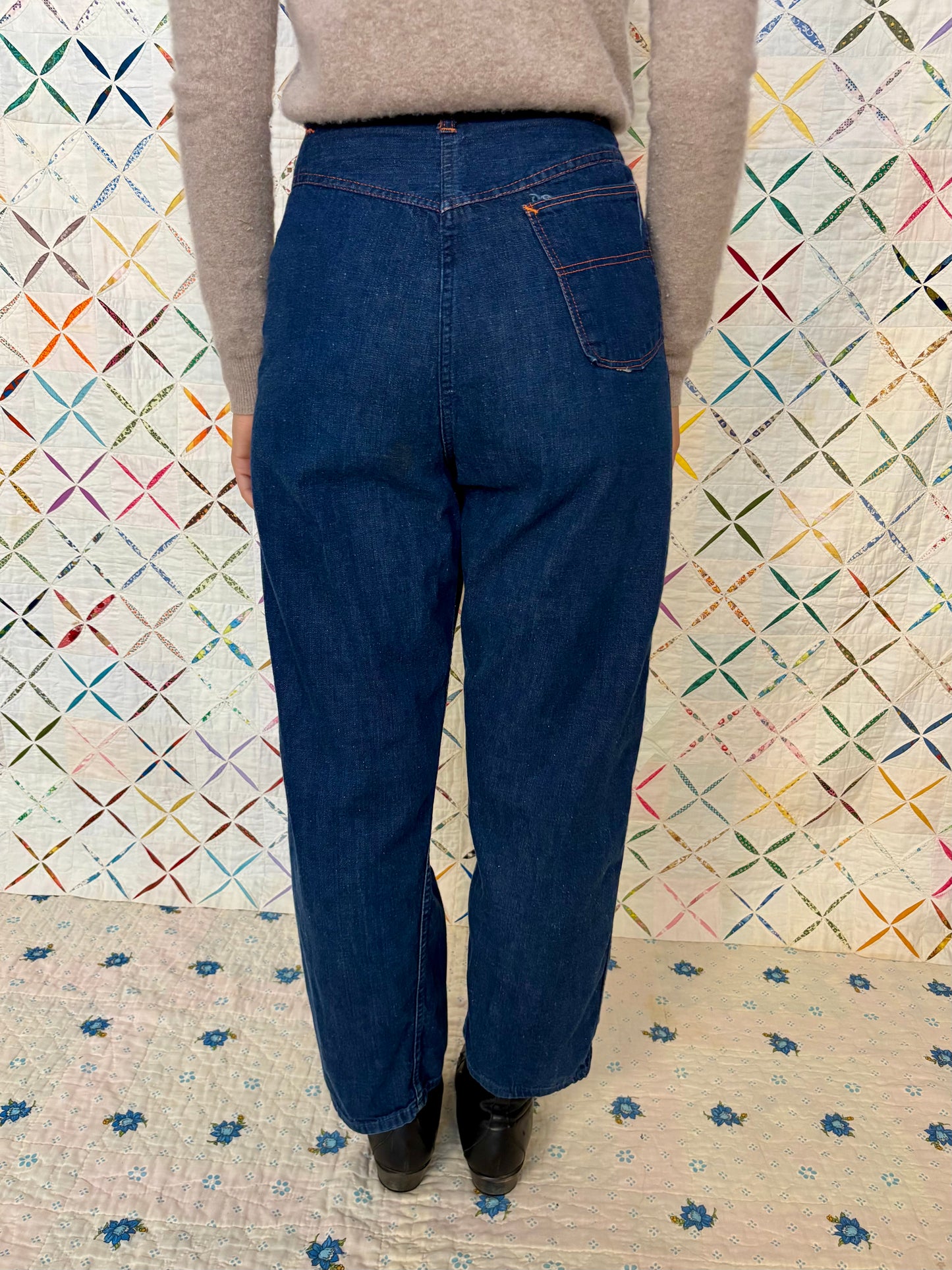 1950s side zip jeans