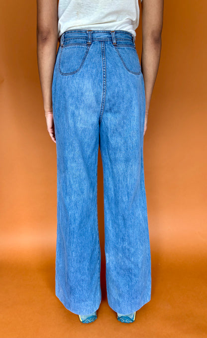 1970s denim bell bottoms