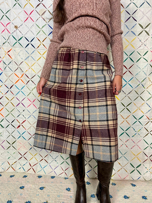 70s plaid skirt