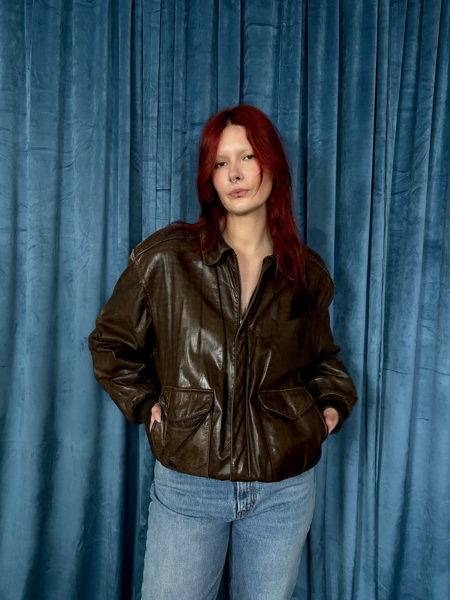 80s Brown Flight Jacket