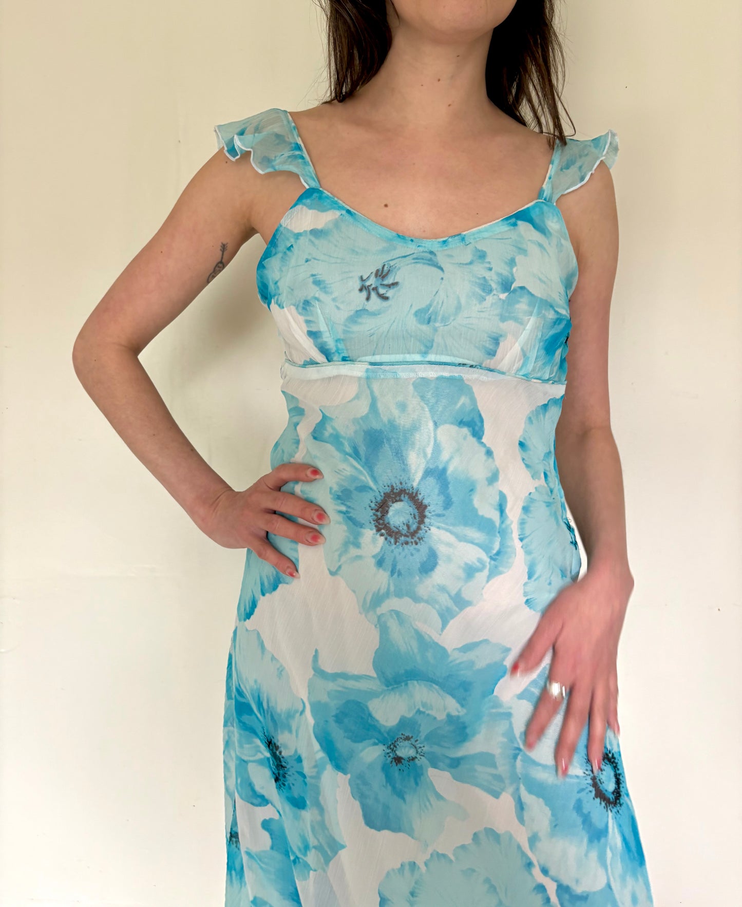 Y2K Blue Floral Dress