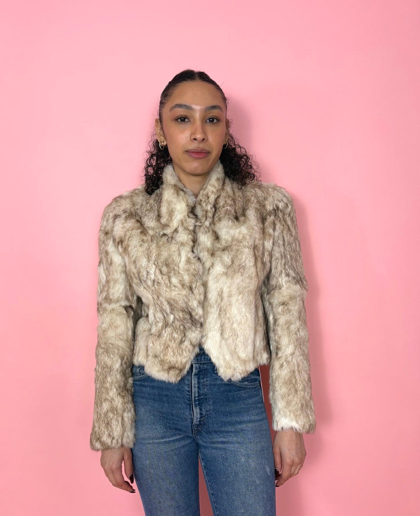 1980s Cropped Rabbit Fur Jacket