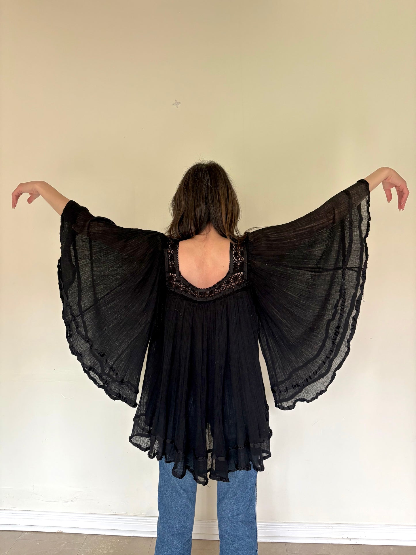 Cotton Gauze Angel Wing Top