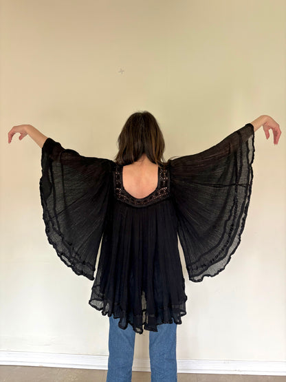 Cotton Gauze Angel Wing Top