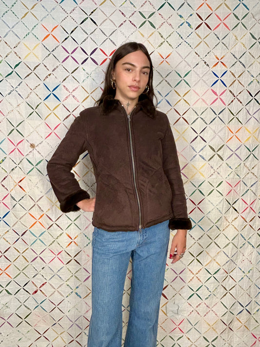Y2K faux shearling jacket
