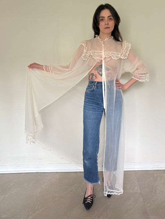Mesh and Lace cover up/ duster