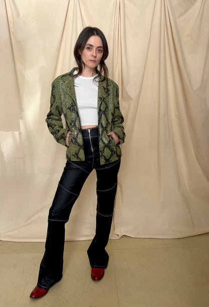 Y2K Green Snake Print Jacket