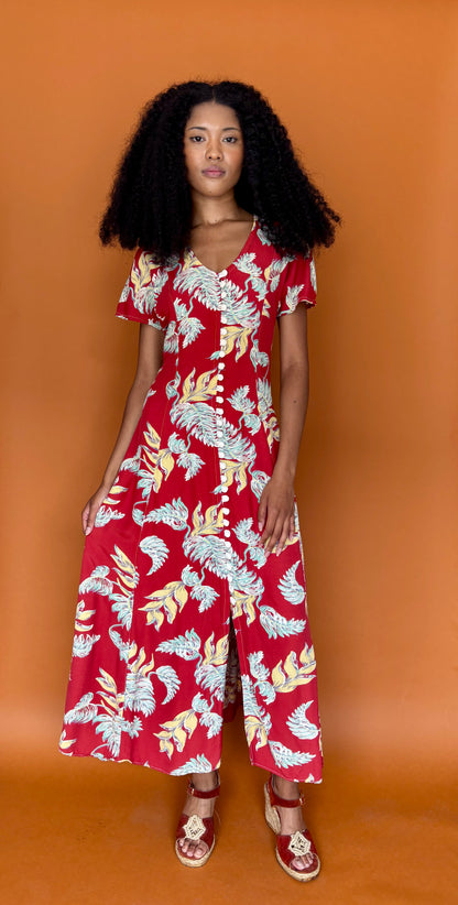 70s does 40s maxi dress