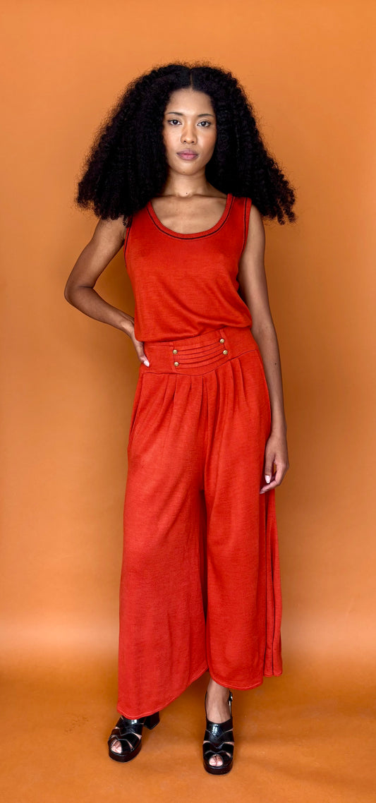 Burnt orange 70s 2 piece set