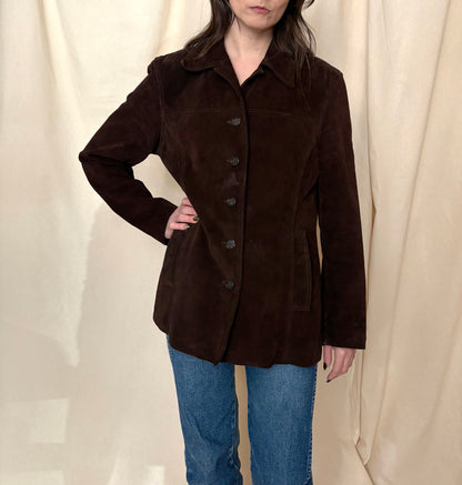Chocolate Brown Suede Jacket