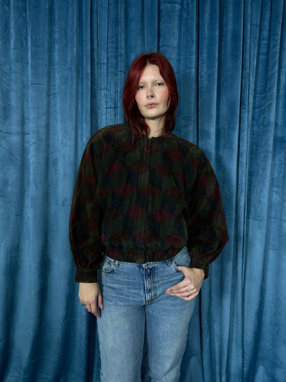 80s Geometric Balloon Sleeve Jacket