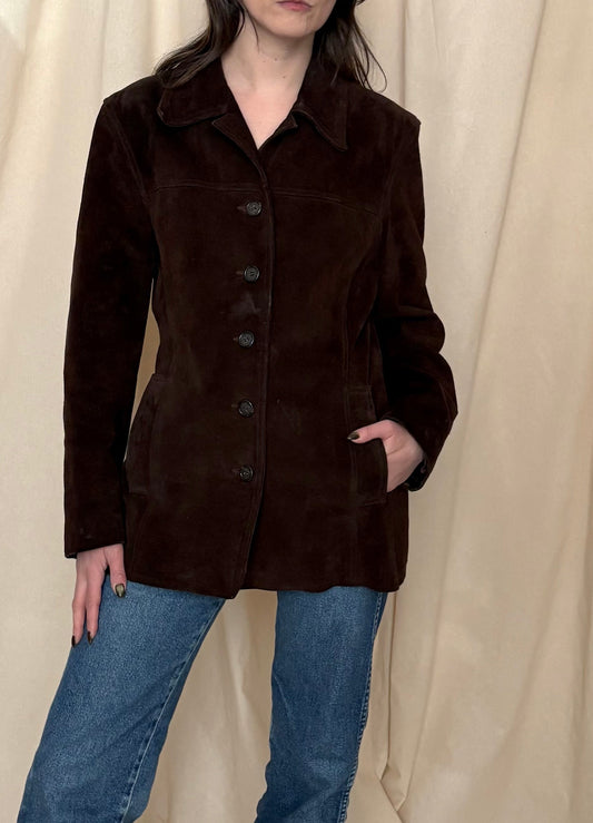 Chocolate Brown Suede Jacket