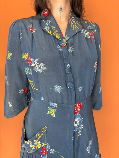 1930s 1940s hostess gown