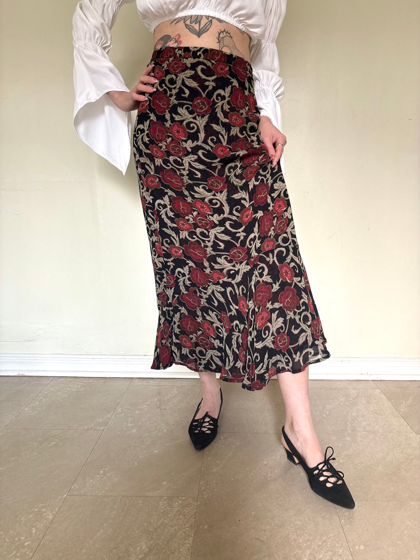 Reversible Rayon Floral Skirt