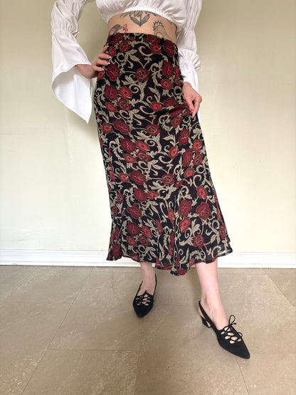 Reversible Rayon Floral Skirt