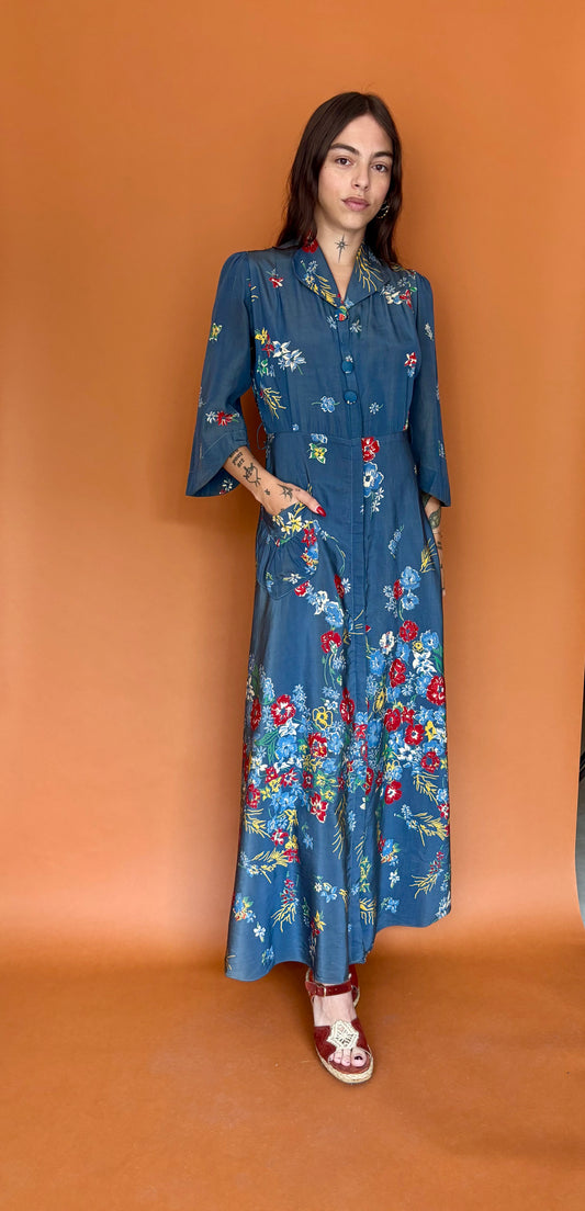 1930s 1940s hostess gown
