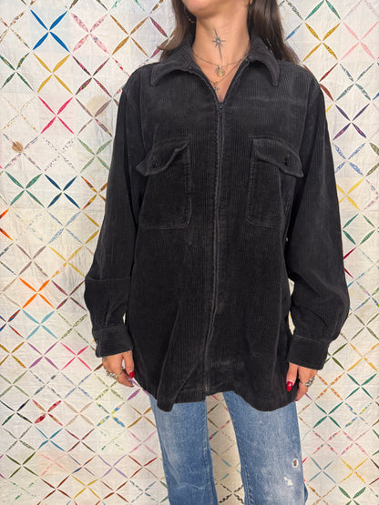 Black corduroy zip up jacket