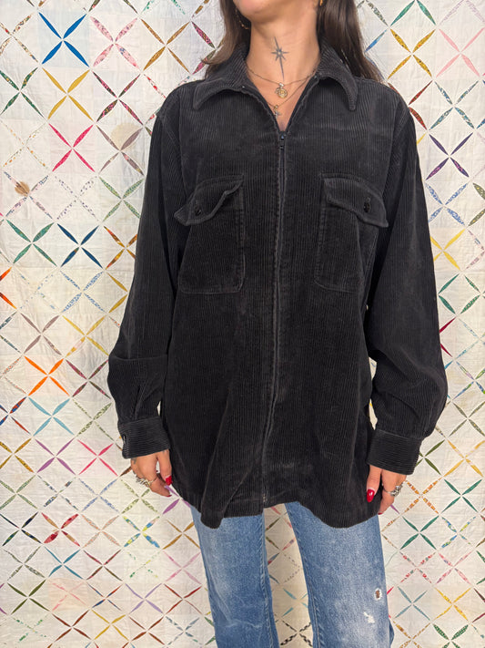 Black corduroy zip up jacket